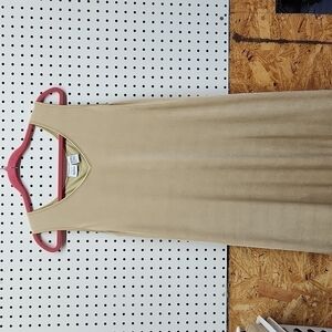 Together sleeveless dress fringe bottom women's size large gold  great condition